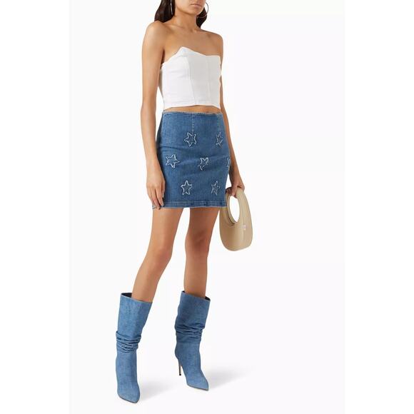 Le Jean Dresses & Skirts - LE JEAN Star Mini Skirt in Denim Women’s Size Medium $150